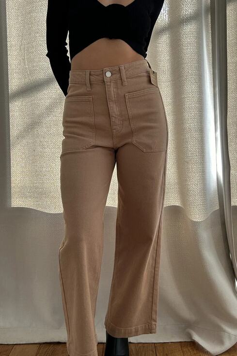 Just Black Denim - NEW Just Black Denim Women's Brown Espresso Raw Hem High Rise Wide Leg Jeans 29